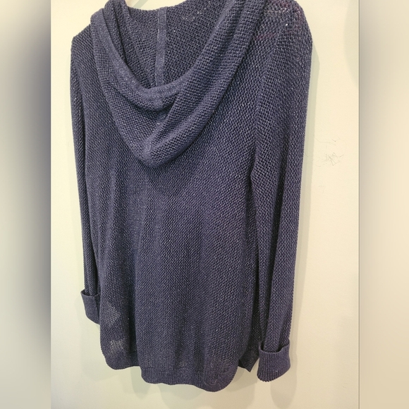 Belle Kim Gravel 2 Pc Navy Tank & LS Matching Zip Up Hooded Jacket Small - Picture 2 of 11